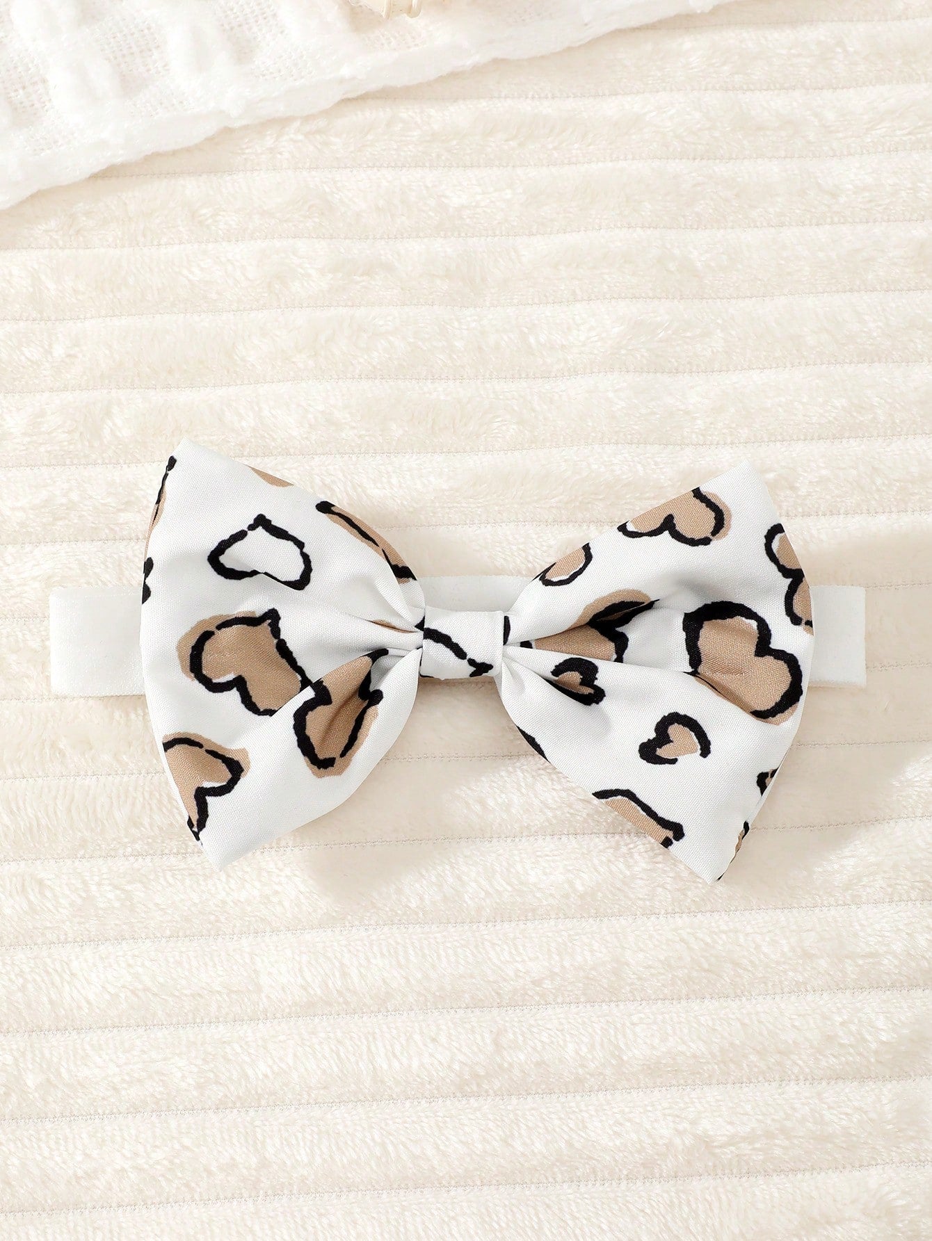 Playful Pals Baby Girl Slogan Graphic Bodysuit & Heart Print Bow Front Overall CuteRuffledMulticolorCottonLightweightBreathable Dress & Headband