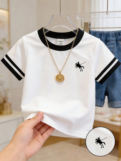 Playful Pals Baby Girls' Classic English Graphic Yellow Short Sleeve Pullover T-Shirt  Girl Clothing  Tops  Suitable For Spring/Summer  Fits 6M-3T