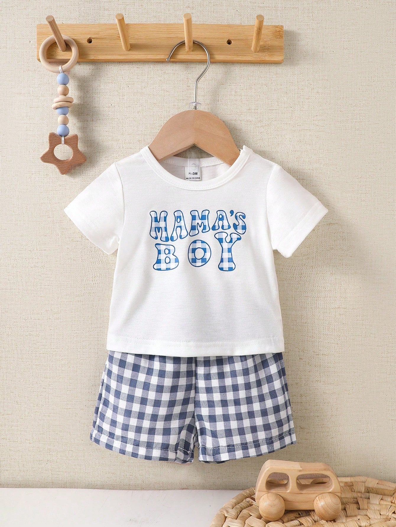 Playful Pals Newborn Short Sleeve Set, Black & White Striped Baby Boy T-Shirt 2pcs Set, Infant Summer Bear Embroidery Design New Arrival