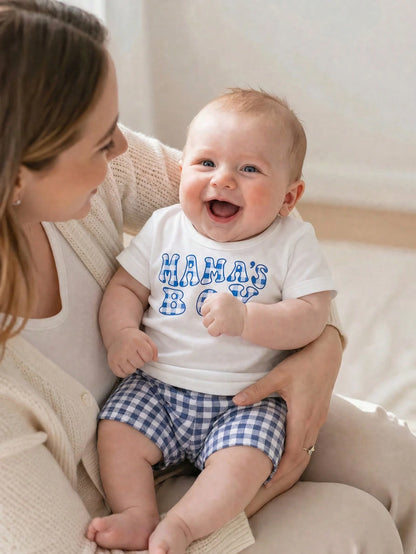 Playful Pals Newborn Short Sleeve Set, Black & White Striped Baby Boy T-Shirt 2pcs Set, Infant Summer Bear Embroidery Design New Arrival