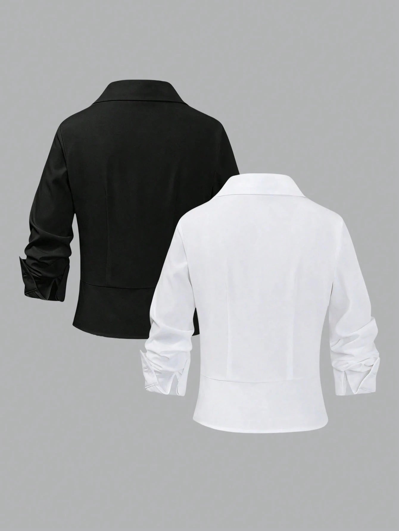 Plivvot Women's Solid Color Long Sleeve Casual Commuter Shirt