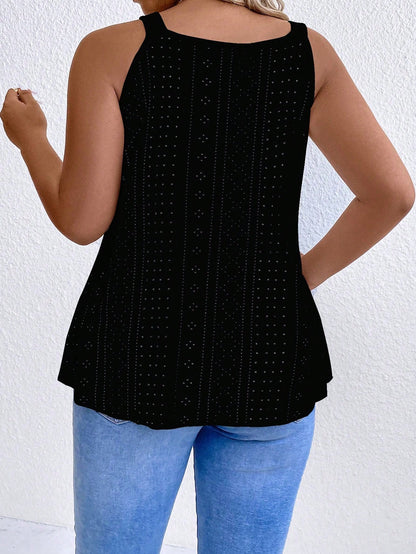 Plus Eyelet Embroidery Cami Top