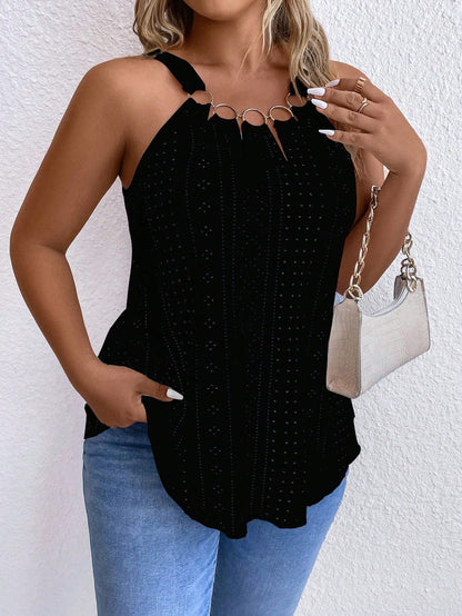 Plus Eyelet Embroidery Cami Top