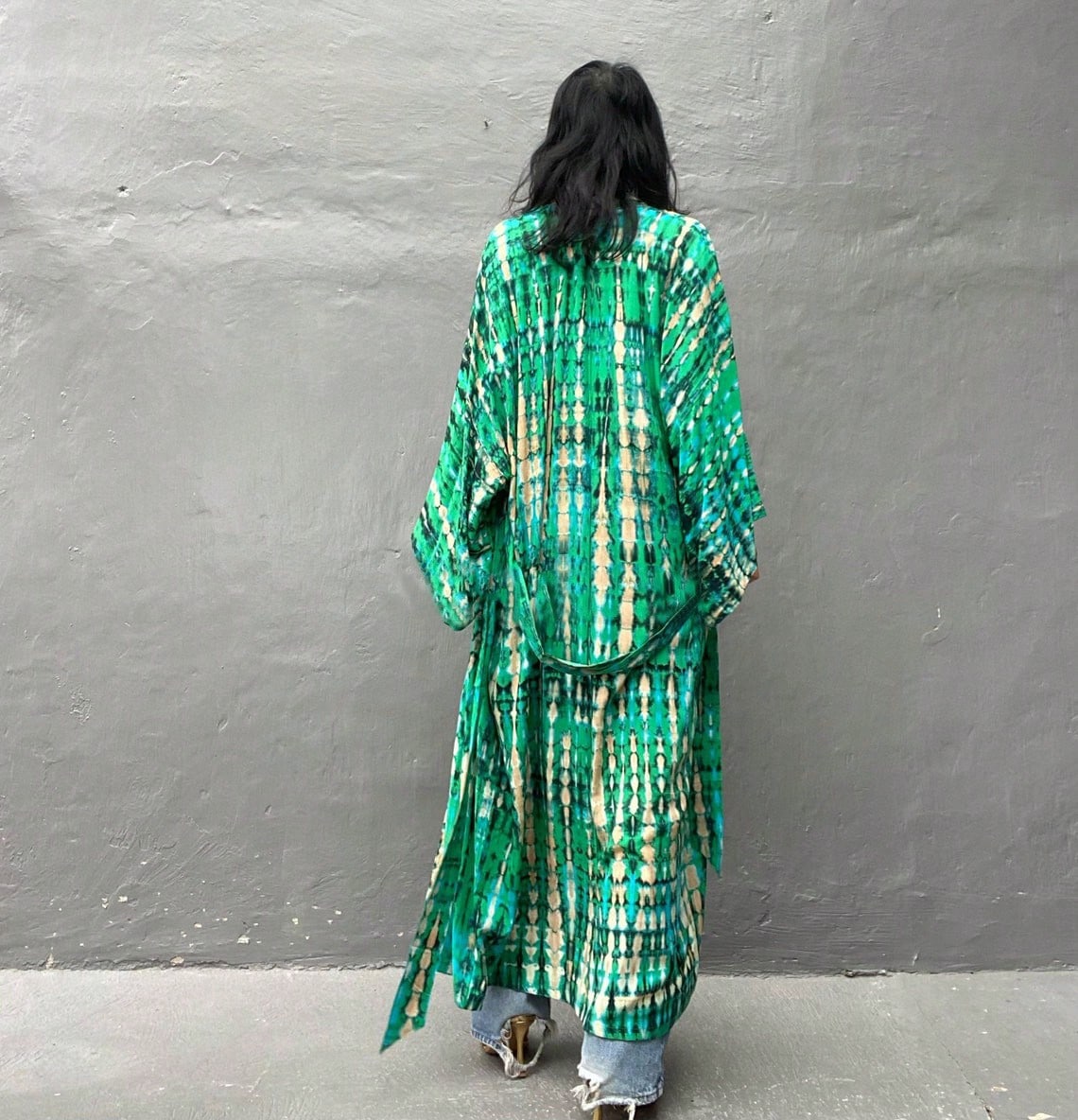 Plus Size Boho Chic Kimono Cover Up- Lightweight & Flowy Tie Dye Beachwear- Stylish Open Front For Women