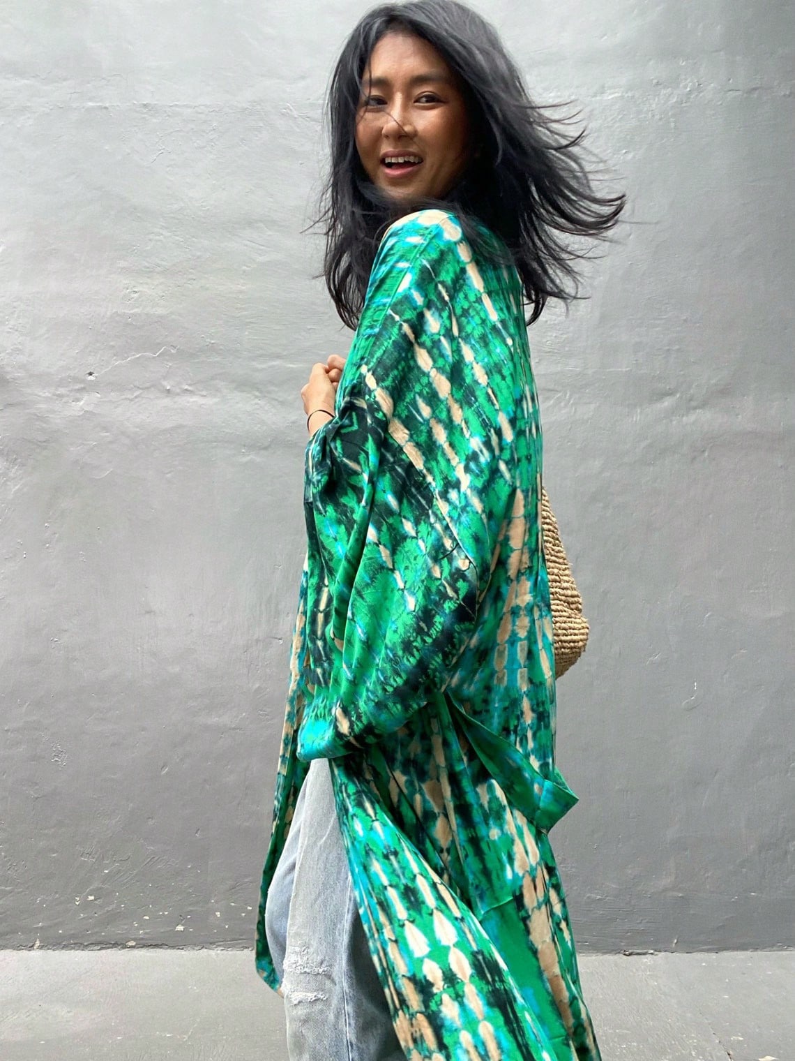 Plus Size Boho Chic Kimono Cover Up- Lightweight & Flowy Tie Dye Beachwear- Stylish Open Front For Women