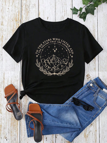 Plus Size Oversized Short Sleeve Round Neck T-Shirt- Casual Summer Blouse, Semi-Sheer For Layering, Machine Washable Casual Attire, Comfortable Loose