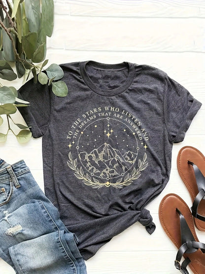 Plus Size Oversized Short Sleeve Round Neck T-Shirt- Casual Summer Blouse, Semi-Sheer For Layering, Machine Washable Casual Attire, Comfortable Loose