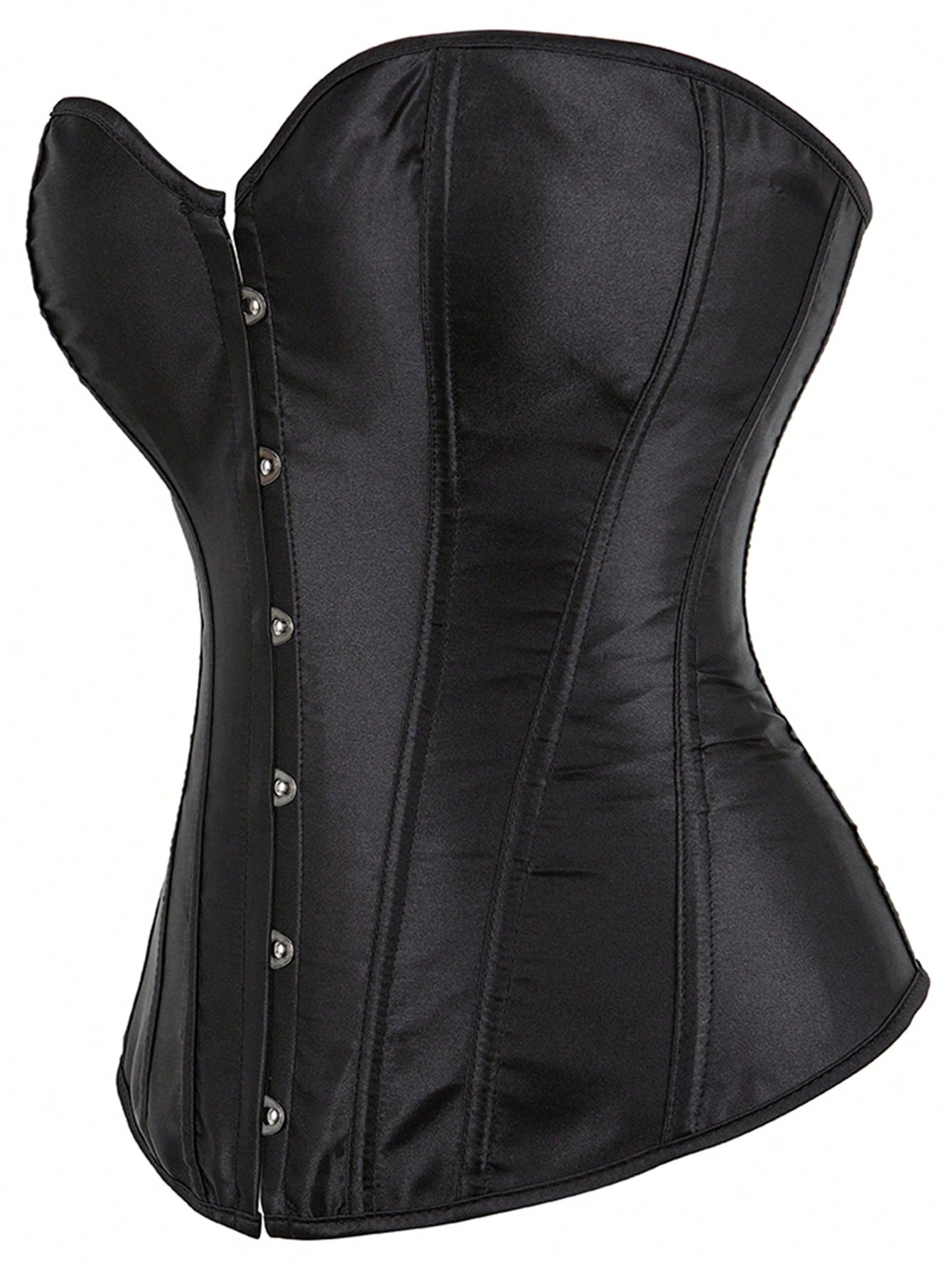 Plus Size Women Solid Color Bandeau Top, New Year Party, Valentine's Day Holiday Corset Top Black Summer