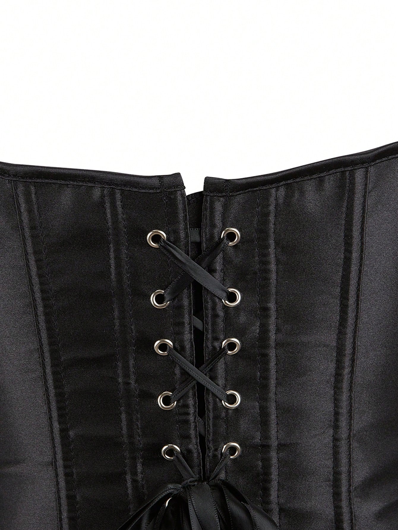 Plus Size Women Solid Color Bandeau Top, New Year Party, Valentine's Day Holiday Corset Top Black Summer