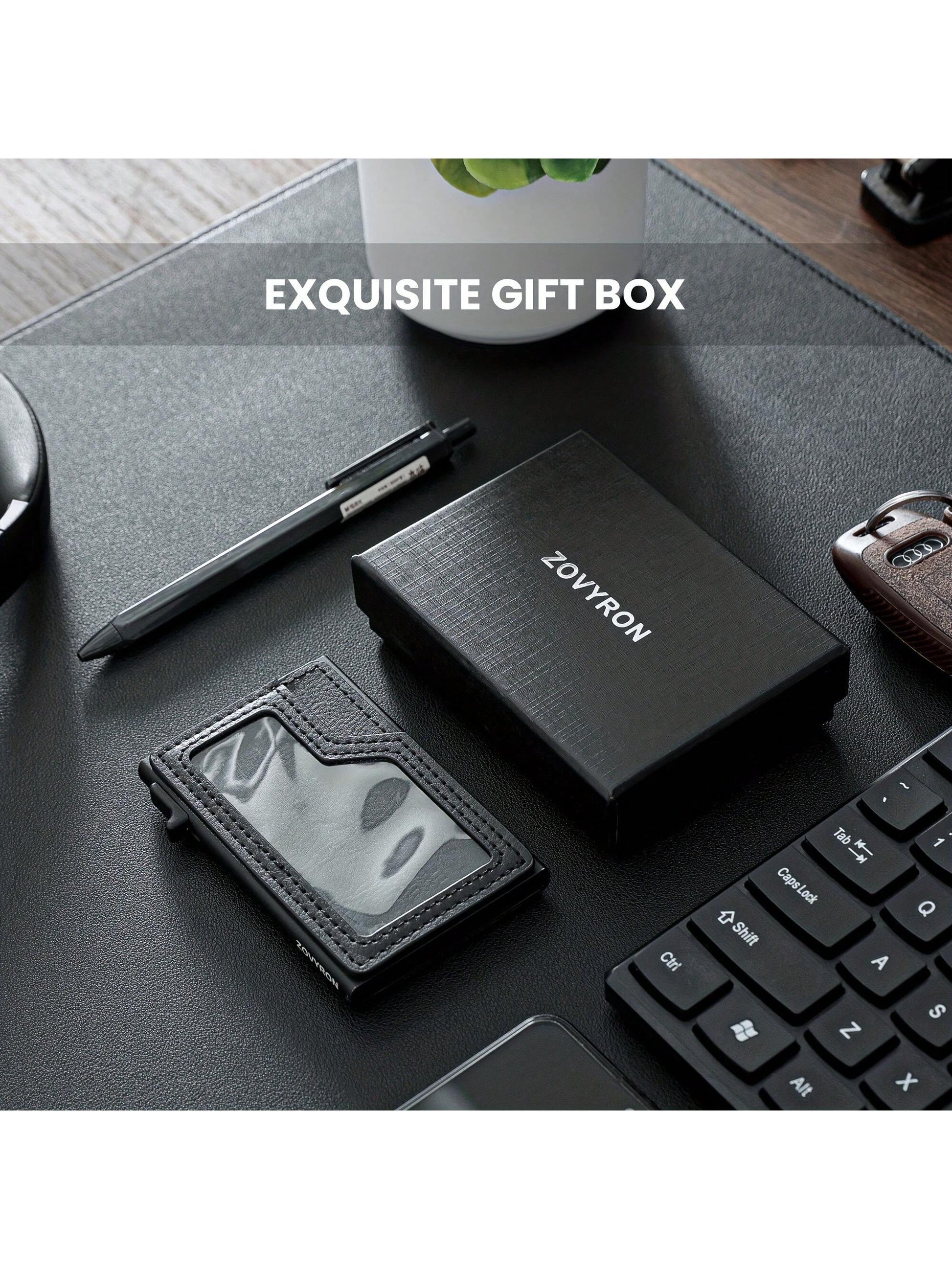 Pop Up Wallet For Men, RFID Blocking Card Holder With ID Window & Money Pocket, Smart Slim Card Wallet