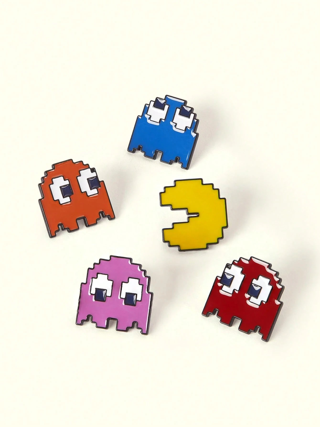 Popjeli 5 Creative Video Game Pixel Classic Maze Character, Cute Alloy Brooch Combination, Clothing Decoration Badge, Bag Decoration Badge, Universal For All Seasons