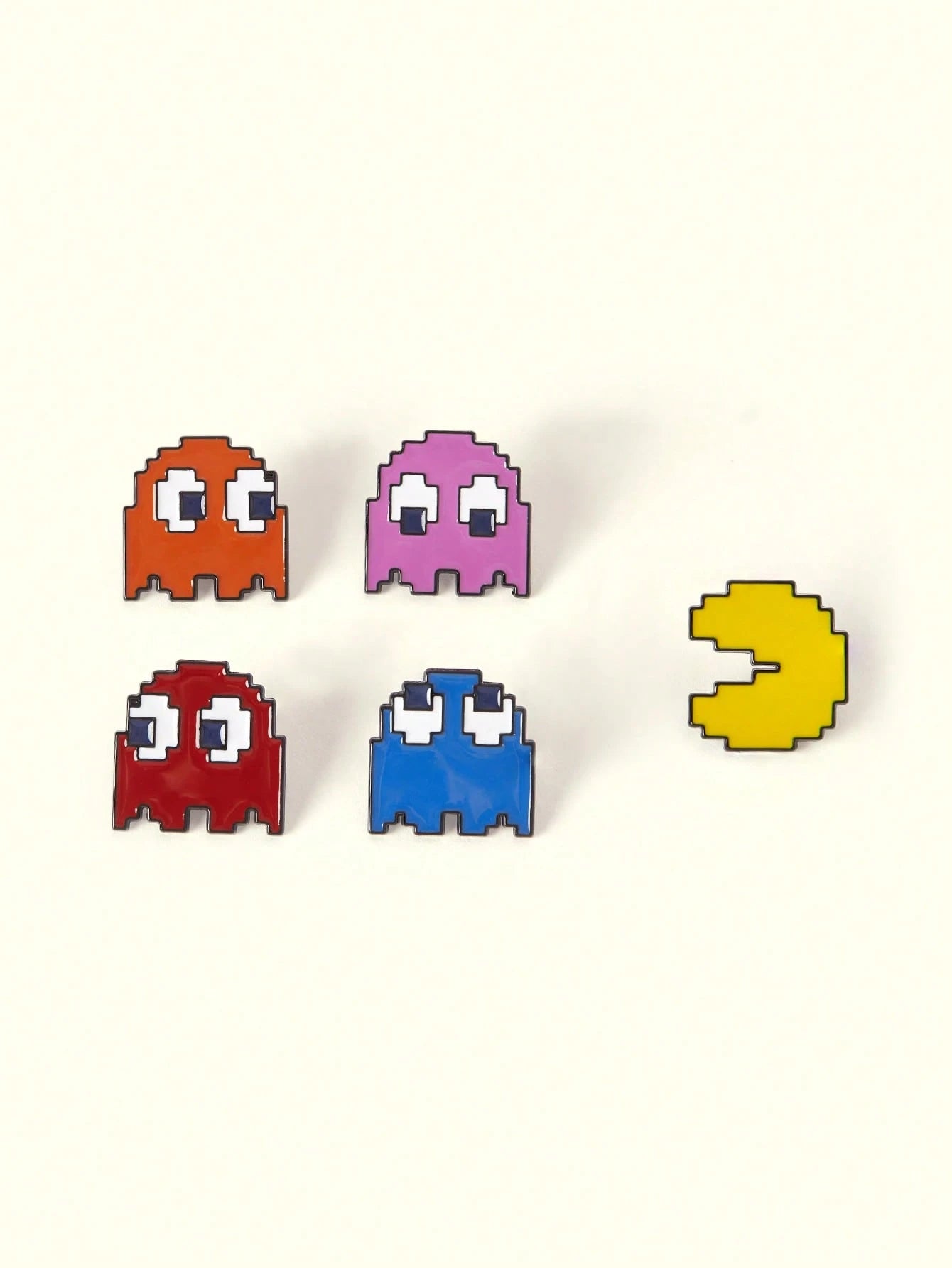 Popjeli 5 Creative Video Game Pixel Classic Maze Character, Cute Alloy Brooch Combination, Clothing Decoration Badge, Bag Decoration Badge, Universal For All Seasons