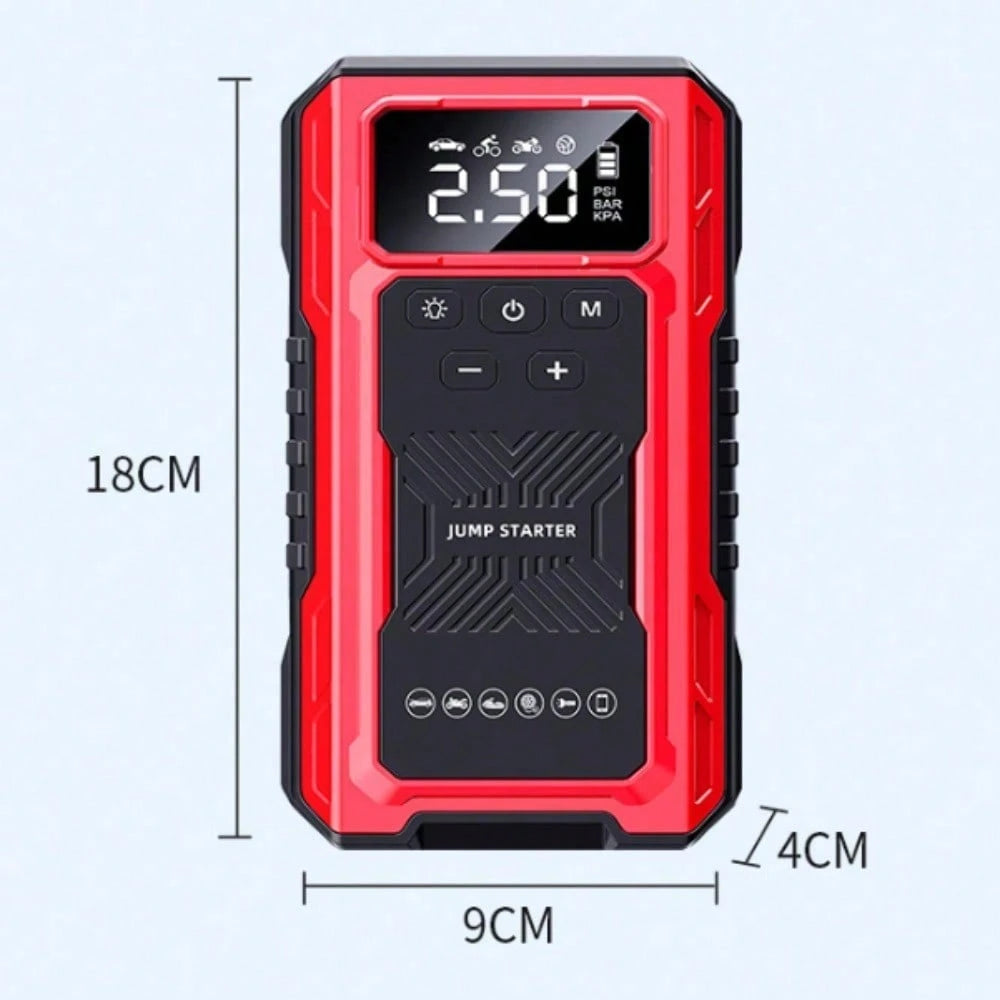Portable Car Battery Charger, Outdoor Emergency Power Starter, Automotive Parts, Digital Display And Flashlight Lighting Equipment (Without Air Pump)