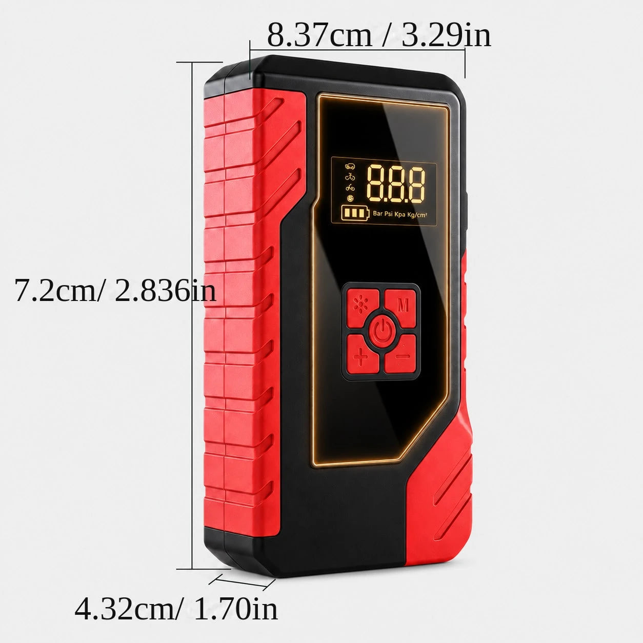 Portable Car Jump Starter With Air Compressor, 13000A Peak 12V Battery Booster, 200 PSI Digital Tire Inflator, Smart Jumper Cables, LED Flashlight, USB Power Bank, Roadside Emergency Kit For Cars, SUV