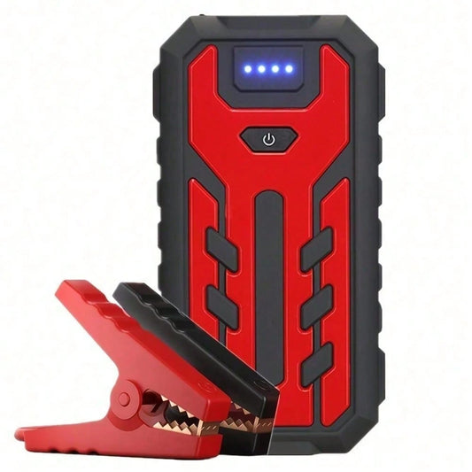 Portable Car Jump Starter (Without Air Pump) & LCD Display- Heavy-Duty Battery Booster Suitable For Gas/ Engines, Emergency Power Source With 3-Mode Flashlight