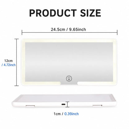 Portable Car Makeup Mirror With Sunshade And Smart LED Charging Function