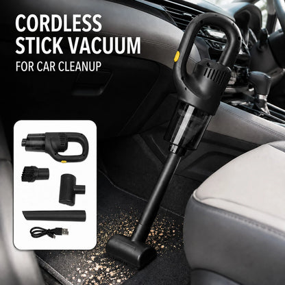 Portable Car Vacuum Cleaner, Mini Hand‑Held Automatic Vacuum, Low‑Noise, USB Rechargeable. Suitable For Cleaning Dust And Hair Inside Cars, Dual‑Use For Car And Home.