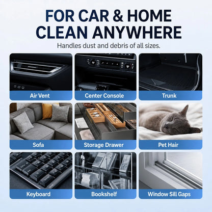 Portable Car Vacuum Cleaner, Mini Hand‑Held Automatic Vacuum, Low‑Noise, USB Rechargeable. Suitable For Cleaning Dust And Hair Inside Cars, Dual‑Use For Car And Home.