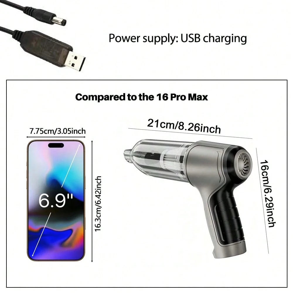 Portable Cordless Vacuum, High Suction Handheld Car Vacuum Cleaner, With Washable Filter, And Blowing, Both In The Car And At Home, Can Absorb Dust, Debris, Pet Hair, 2400mAh, Car Accessories