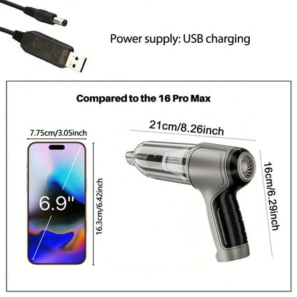 Portable Cordless Vacuum, High Suction Handheld Car Vacuum Cleaner, With Washable Filter, And Blowing, Both In The Car And At Home, Can Absorb Dust, Debris, Pet Hair, 2400mAh, Car Accessories