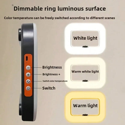 Portable Handheld LED Ring Light, USB Rechargeable Selfie Light, Suitable For Mobile Phone Cameras, Makeup, And Live Video. Suitable For Selfies And Live Streaming, Photography, Portable Light Selfies