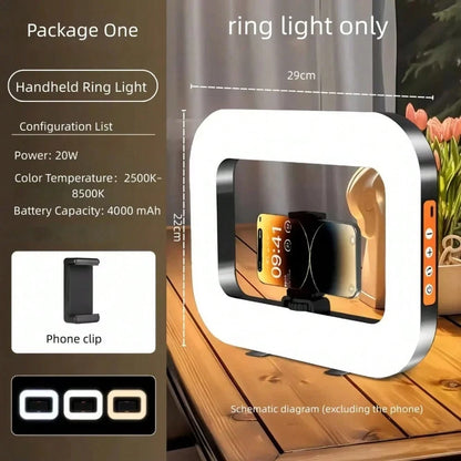 Portable Handheld LED Ring Light, USB Rechargeable Selfie Light, Suitable For Mobile Phone Cameras, Makeup, And Live Video. Suitable For Selfies And Live Streaming, Photography, Portable Light Selfies