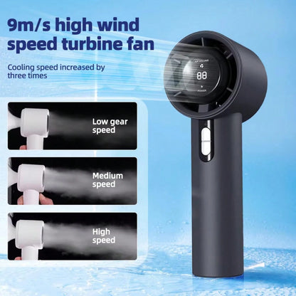 Portable Mini, Portable Turbo Handheld Fan 100 Wind Speeds Electric Fan For Outdoor Camping,Lightweight Personal Cooling(Black)