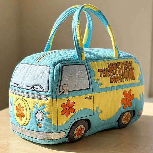 Portable Outdoor Patchwork 3D Print Duffle Bag Cartoon Van Floral Camper Stay Wild Hippie Bus Ladies Gym Overnight Travel Bag