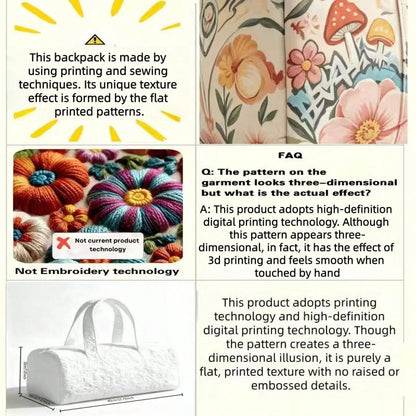 Portable Outdoor Patchwork 3D Print Duffle Bag Cartoon Van Floral Camper Stay Wild Hippie Bus Ladies Gym Overnight Travel Bag