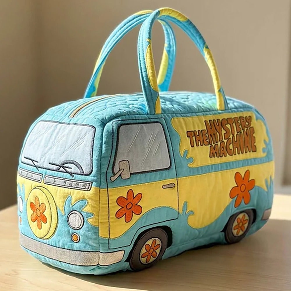 Portable Outdoor Patchwork 3D Print Duffle Bag Cartoon Van Floral Camper Stay Wild Hippie Bus Ladies Gym Overnight Travel Bag