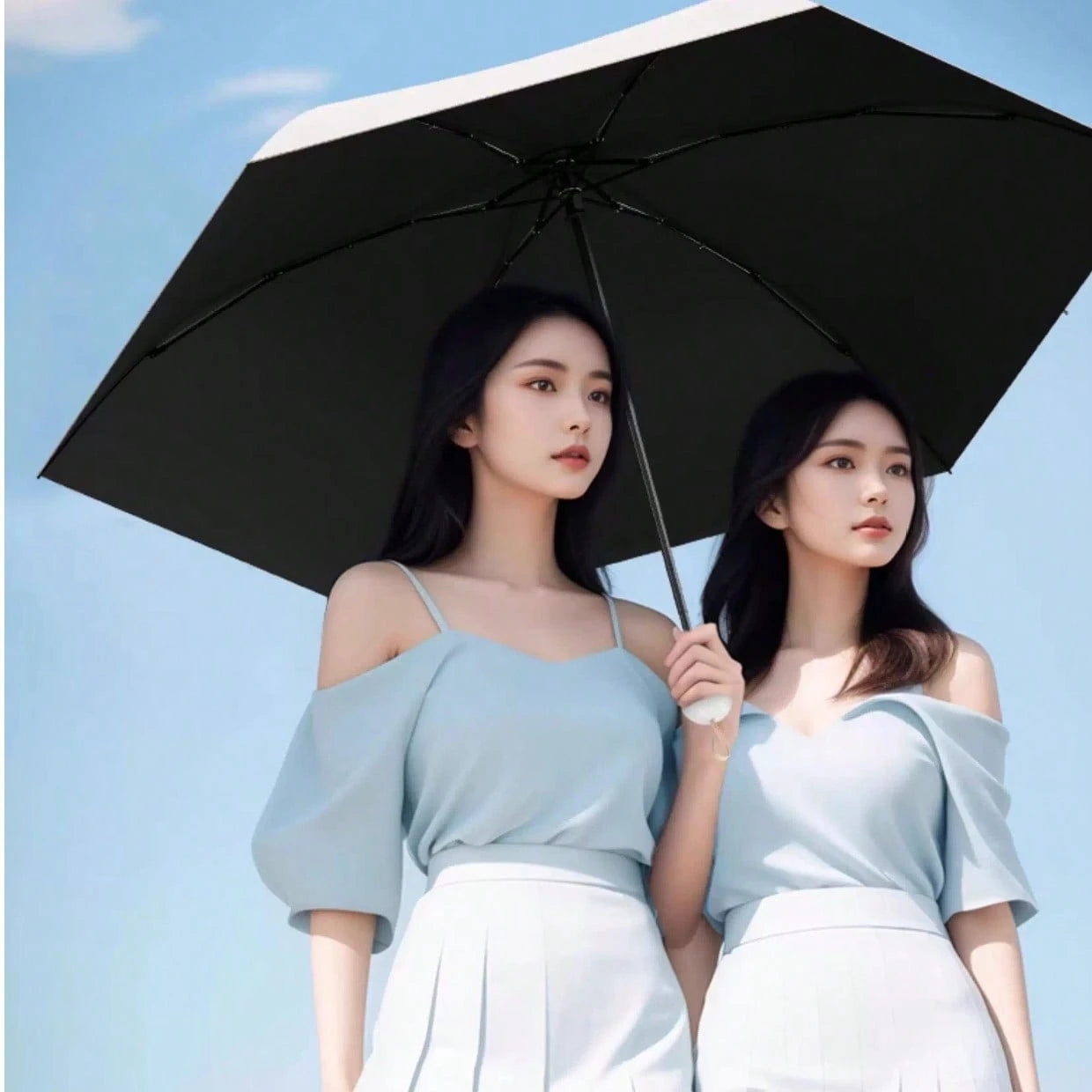 Portable Sunshade Umbrella With Umbrella Cover| UPF 50+ Sun Protection Function, Lightweight And Compact Pocket Umbrella