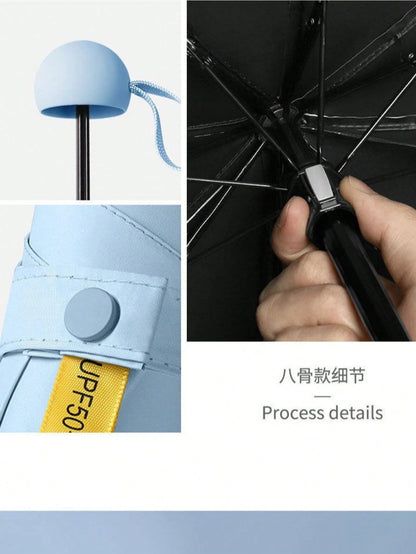 Portable Sunshade Umbrella With Umbrella Cover| UPF 50+ Sun Protection Function, Lightweight And Compact Pocket Umbrella