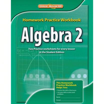 Pre-Owned Algebra 2 Homework Practice Workbook (Paperback) By McGraw-Hill Education