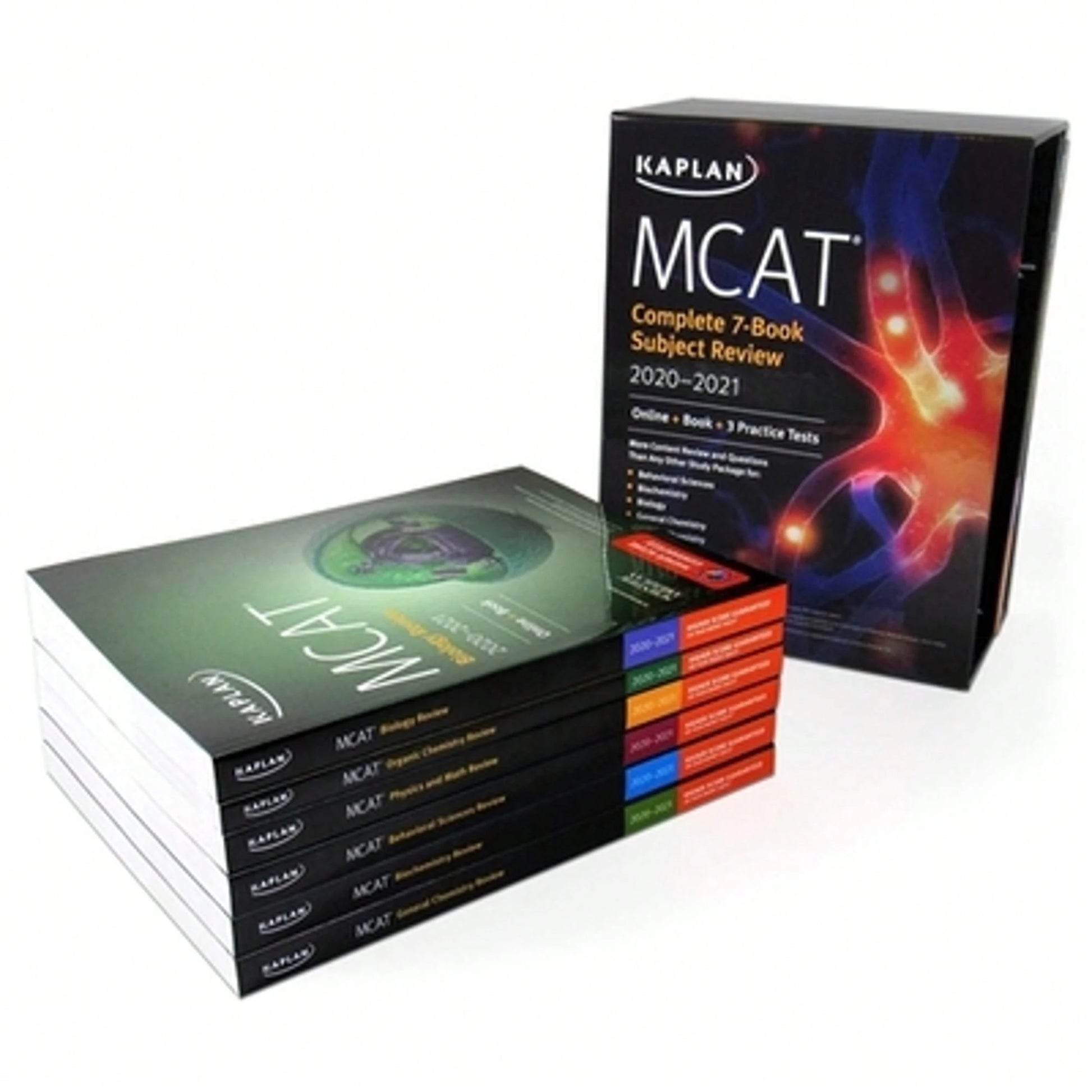 Pre-Owned MCAT Complete 7-Book Subject Review 2020-2021: Online + Book + 3 Practice Tests (Paperback) By Kaplan Test Prep