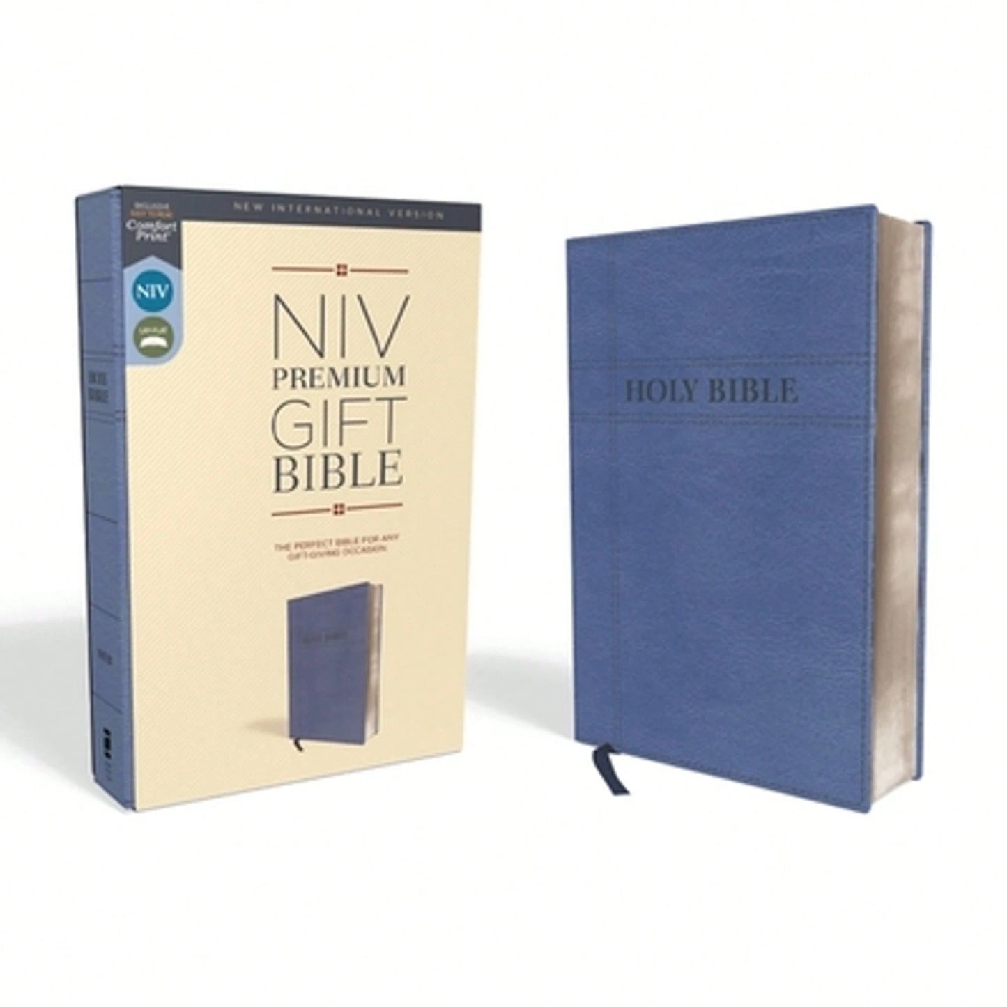 Pre-Owned NIV, Premium Gift Bible, Leathersoft, Navy, Red Letter, Comfort Print: The Perfect Bible (Hardcover) By Zondervan