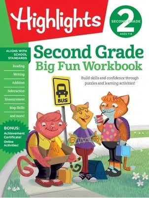 Pre-Owned Second Grade Big Fun Workbook: 256 Pages Of Puzzle-Based Practice In Math, Reading, (Paperback) By Highlights Learning (Creator)