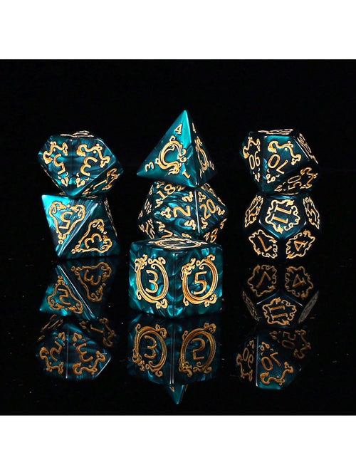 Premium Multi-Sided Dice Set (7 Pieces) Dragon Dice For D&D Roleplaying Game MTG Tabletop Games The Perfect Gaming Gift For Halloween, Christmas, And Fantasy Roleplaying Adventures!