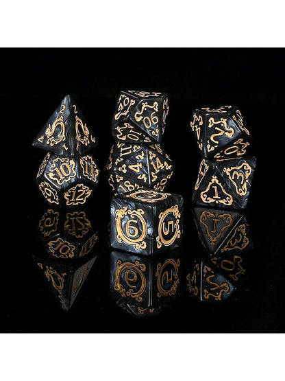 Premium Multi-Sided Dice Set (7 Pieces) Dragon Dice For D&D Roleplaying Game MTG Tabletop Games The Perfect Gaming Gift For Halloween, Christmas, And Fantasy Roleplaying Adventures!