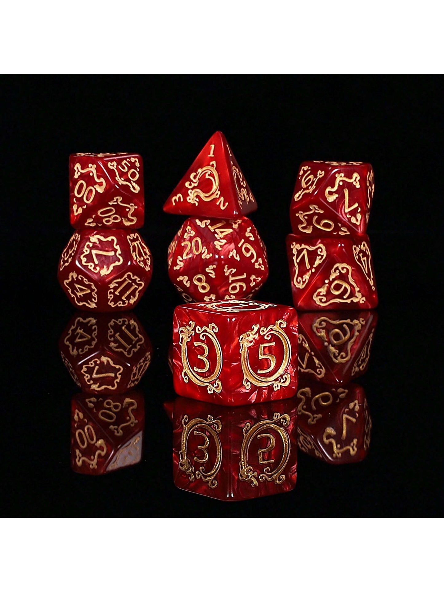 Premium Multi-Sided Dice Set (7 Pieces) Dragon Dice For D&D Roleplaying Game MTG Tabletop Games The Perfect Gaming Gift For Halloween, Christmas, And Fantasy Roleplaying Adventures!