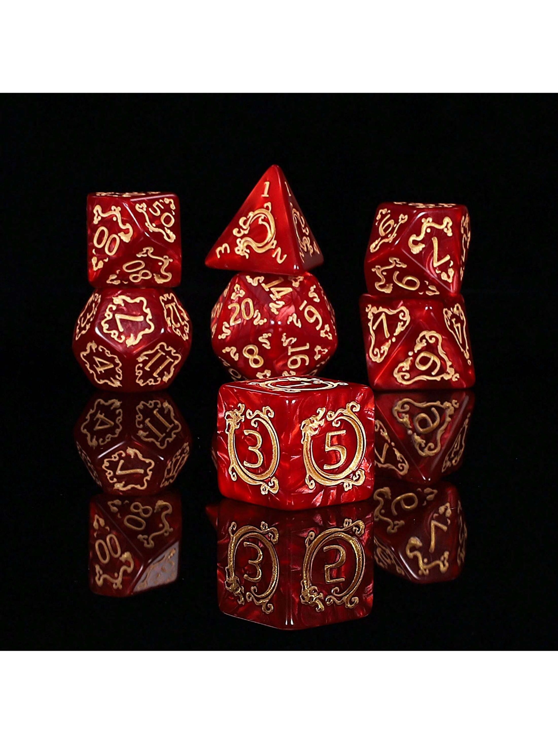 Premium Multi-Sided Dice Set (7 Pieces) Dragon Dice For D&D Roleplaying Game MTG Tabletop Games The Perfect Gaming Gift For Halloween, Christmas, And Fantasy Roleplaying Adventures!
