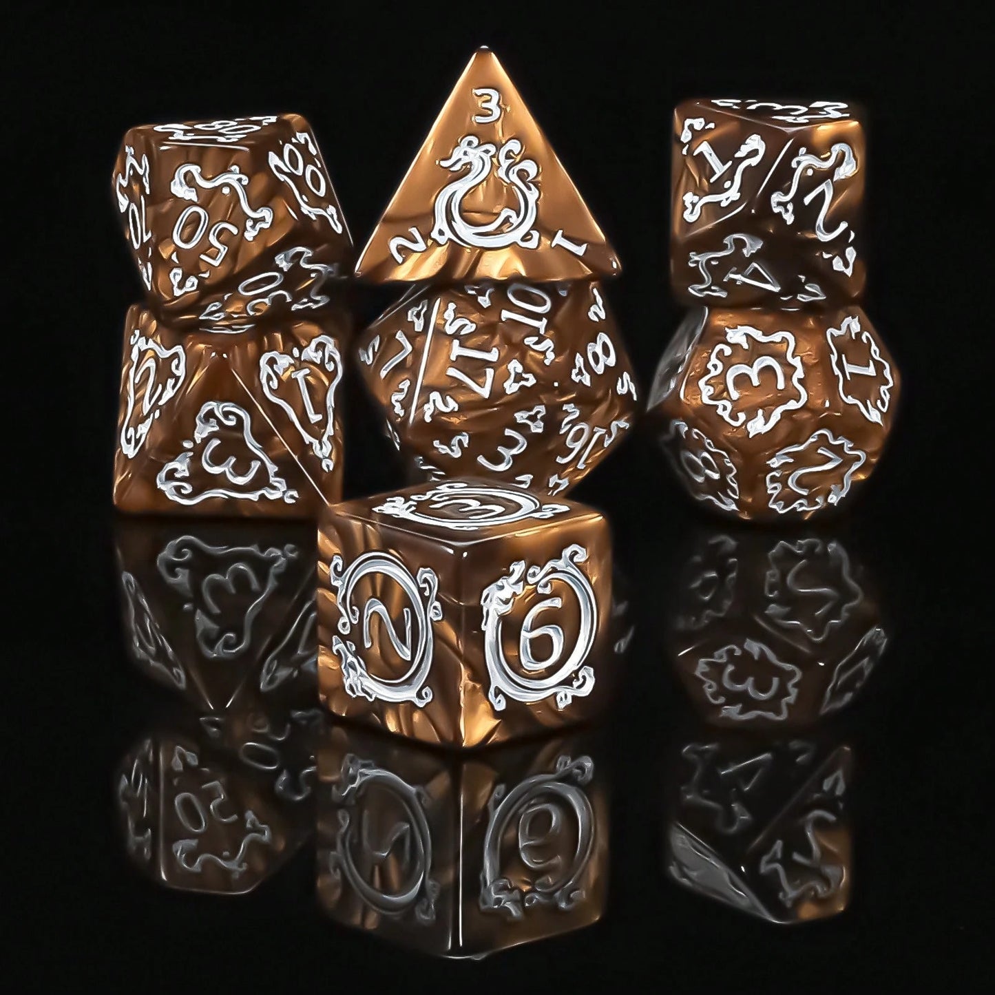 Premium Multi-Sided Dice Set (7 Pieces) Dragon Dice For D&D Roleplaying Game MTG Tabletop Games The Perfect Gaming Gift For Halloween, Christmas, And Fantasy Roleplaying Adventures!