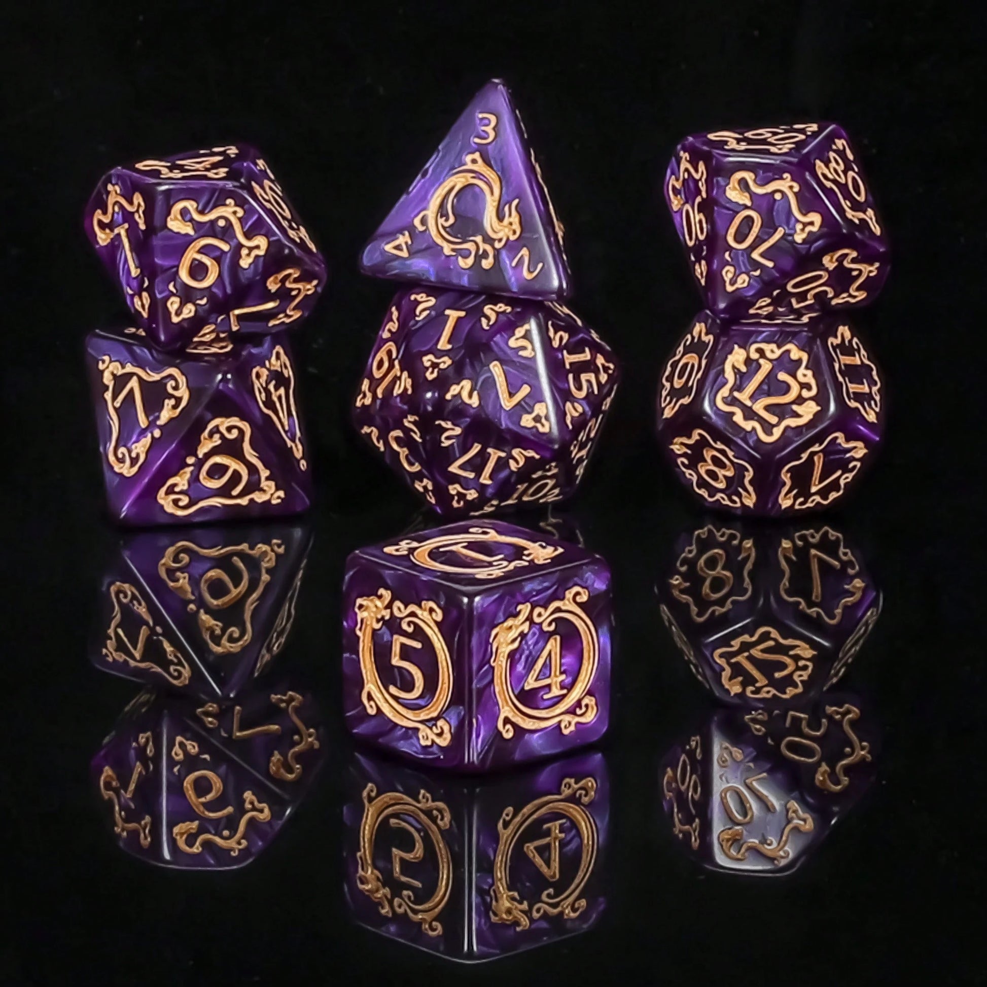 Premium Multi-Sided Dice Set (7 Pieces) Dragon Dice For D&D Roleplaying Game MTG Tabletop Games The Perfect Gaming Gift For Halloween, Christmas, And Fantasy Roleplaying Adventures!
