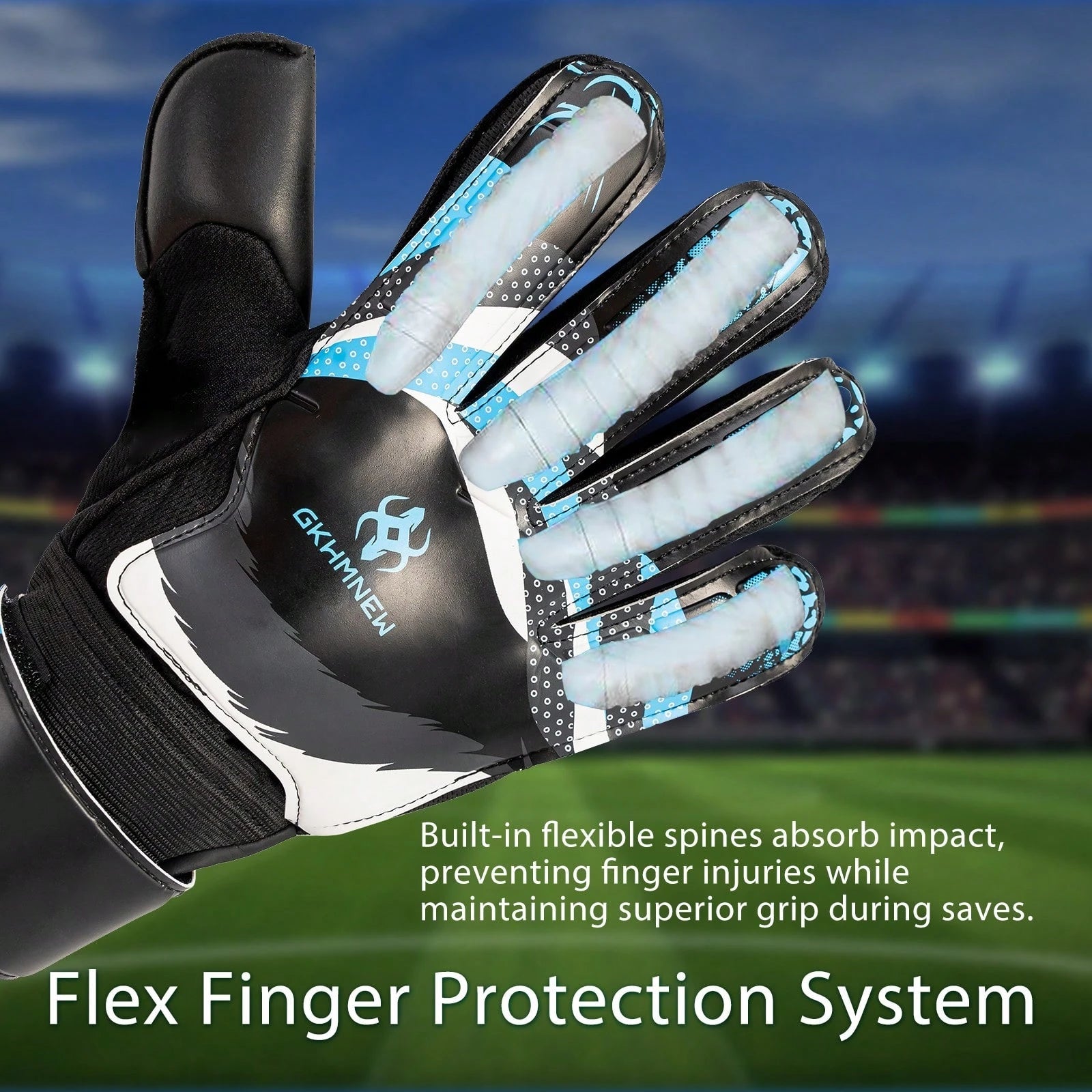 Professional Soccer Goalkeeper Goalie Gloves- Super Superior Grip, Finger Protection, High Performance- Durable & Comfortable Training/Match Gloves For Adults, Youth (Size 4-10)