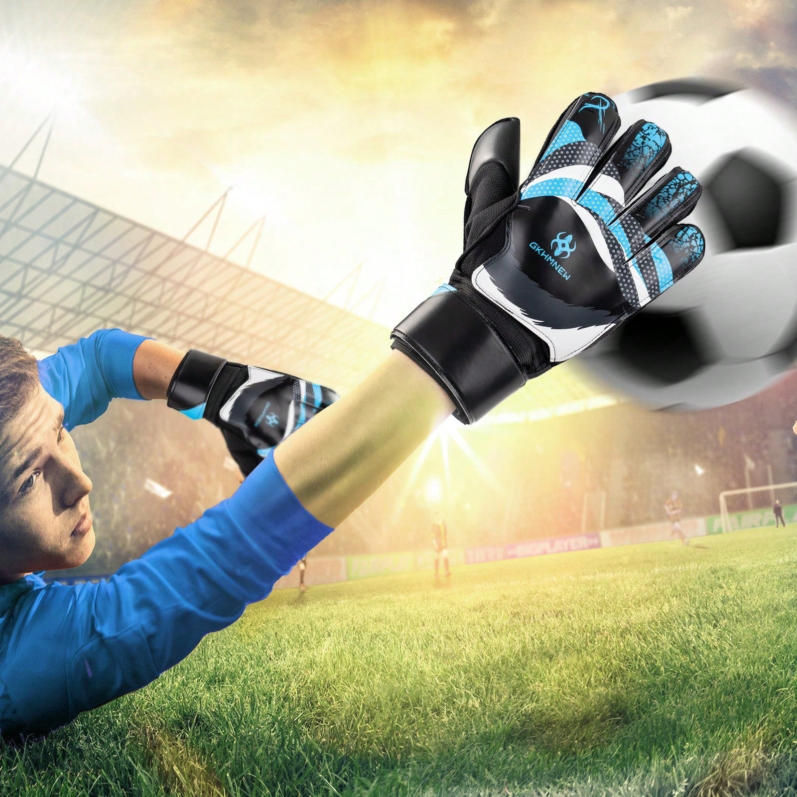 Professional Soccer Goalkeeper Goalie Gloves- Super Superior Grip, Finger Protection, High Performance- Durable & Comfortable Training/Match Gloves For Adults, Youth (Size 4-10)