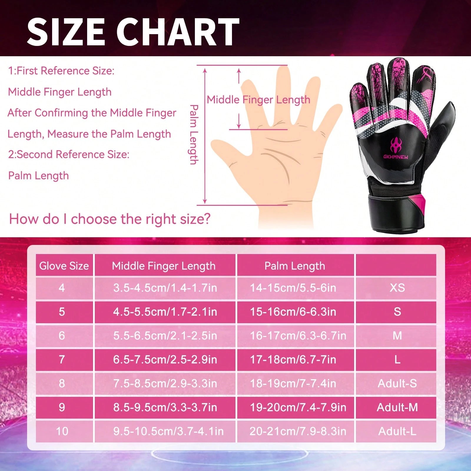 Professional Soccer Goalkeeper Goalie Gloves- Super Superior Grip, Finger Protection, High Performance- Durable & Comfortable Training/Match Gloves For Adults, Youth (Size 4-10)