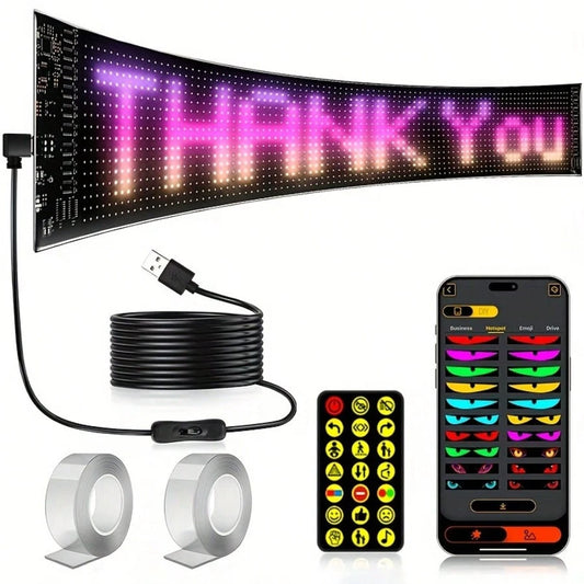 Programmable LED Sign, APP Control, Scrolling Text, Graffiti, USB Power Supply, Night Light Emission, Multiple Sizes In Color, Suitable For Store Signs, Car Decoration, Digital Signage, Parties, Hallo