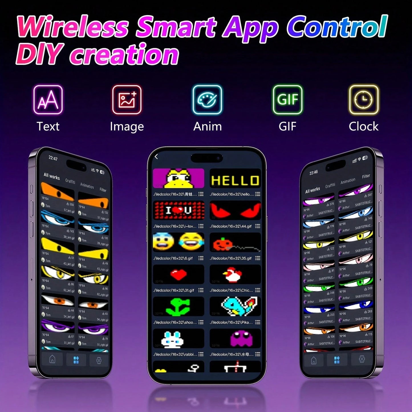 Programmable LED Sign, APP Control, Scrolling Text, Graffiti, USB Power Supply, Night Light Emission, Multiple Sizes In Color, Suitable For Store Signs, Car Decoration, Digital Signage, Parties, Hallo