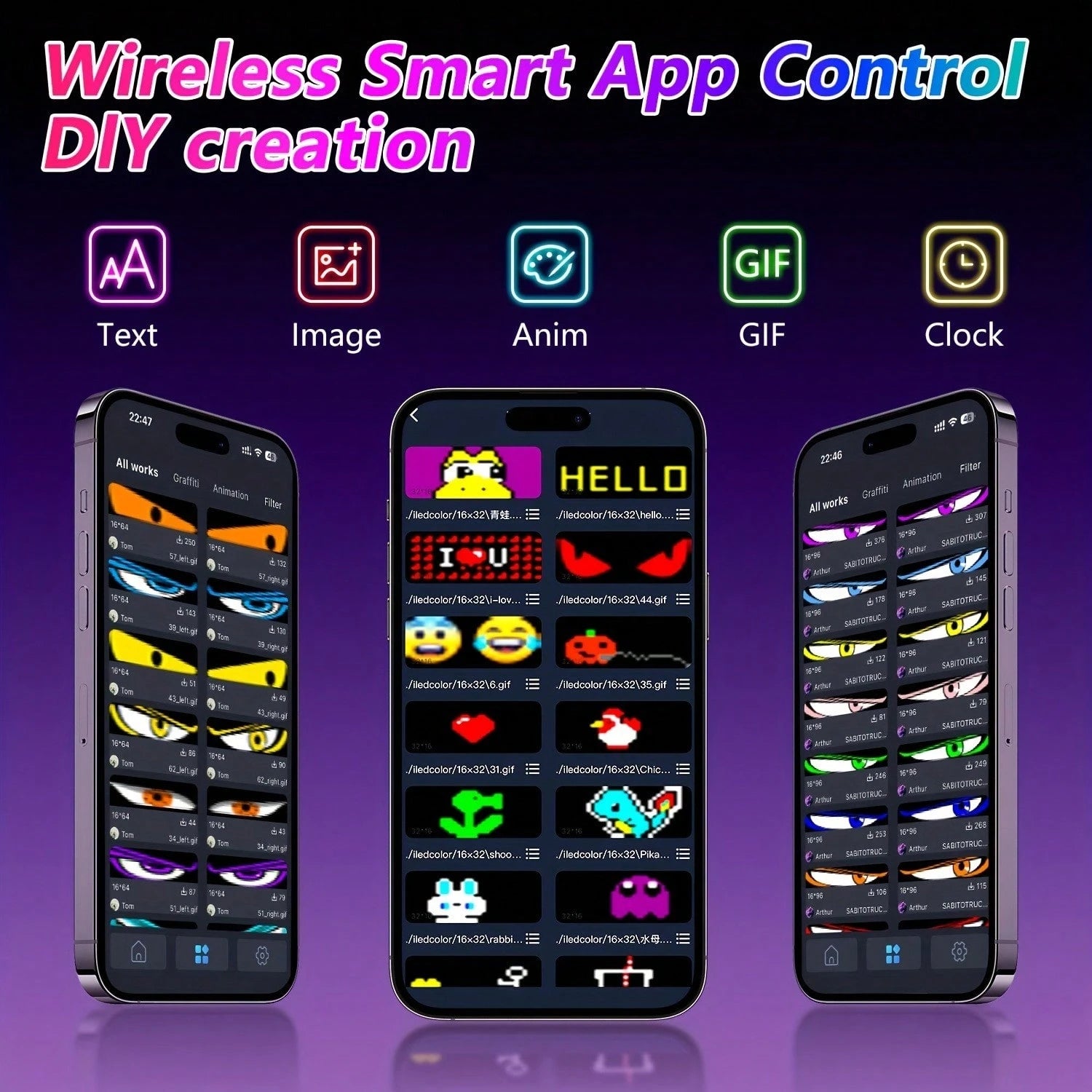 Programmable LED Sign, APP Control, Scrolling Text, Graffiti, USB Power Supply, Night Light Emission, Multiple Sizes In Color, Suitable For Store Signs, Car Decoration, Digital Signage, Parties, Hallo