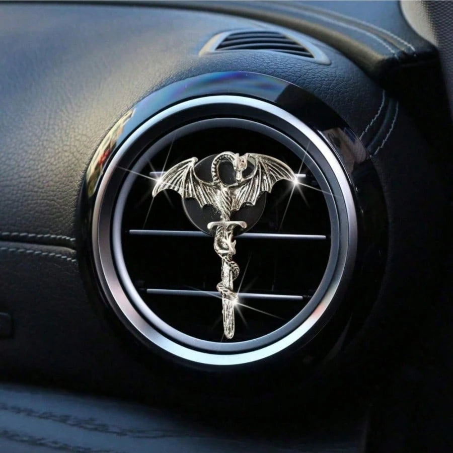 Punk Style Car Air Freshener Clip, Alloy Skull & Cross Design, Creative Vent Decoration Fragrance Holder