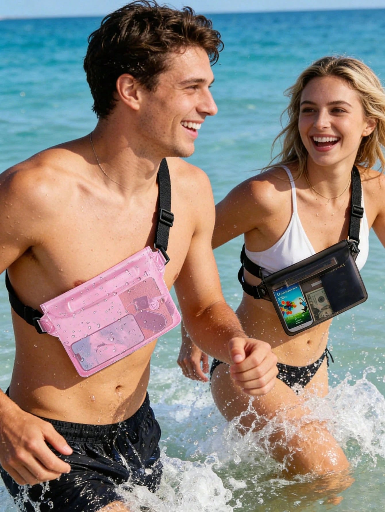 PVC Waterproof Phone Bag, Summer Outdoor Sports Waterproof Bag, Outdoor Sports Beach Phone Protection Bag, Swimming Diving Protection Case, Back To School Essential, Waterproof Bag, Beach Bag, Beach A